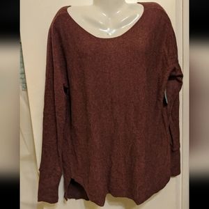 Susina Nordstrom wool blend sweater new purple/brown viscose wool blend Hg4
